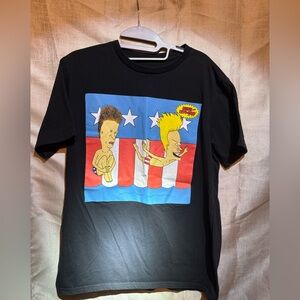 Graphic Black T-Shirt Beavus and butthead